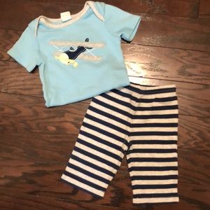 Boys Airplane onesie with coordinating pants